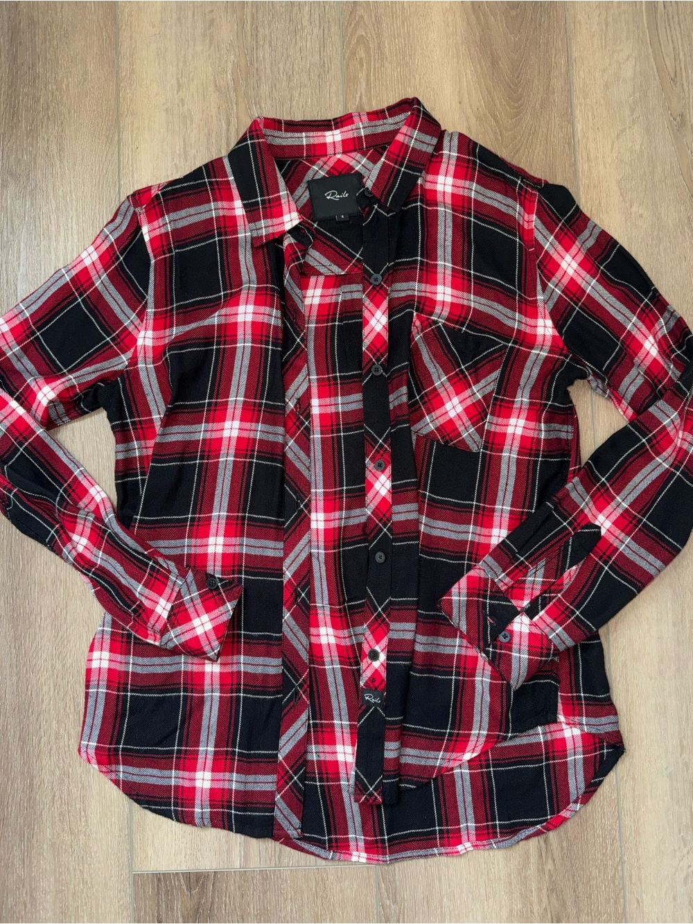 Rails Hunter Red Black Plaid Buttondown Long Sleeve Shirt Top Small S